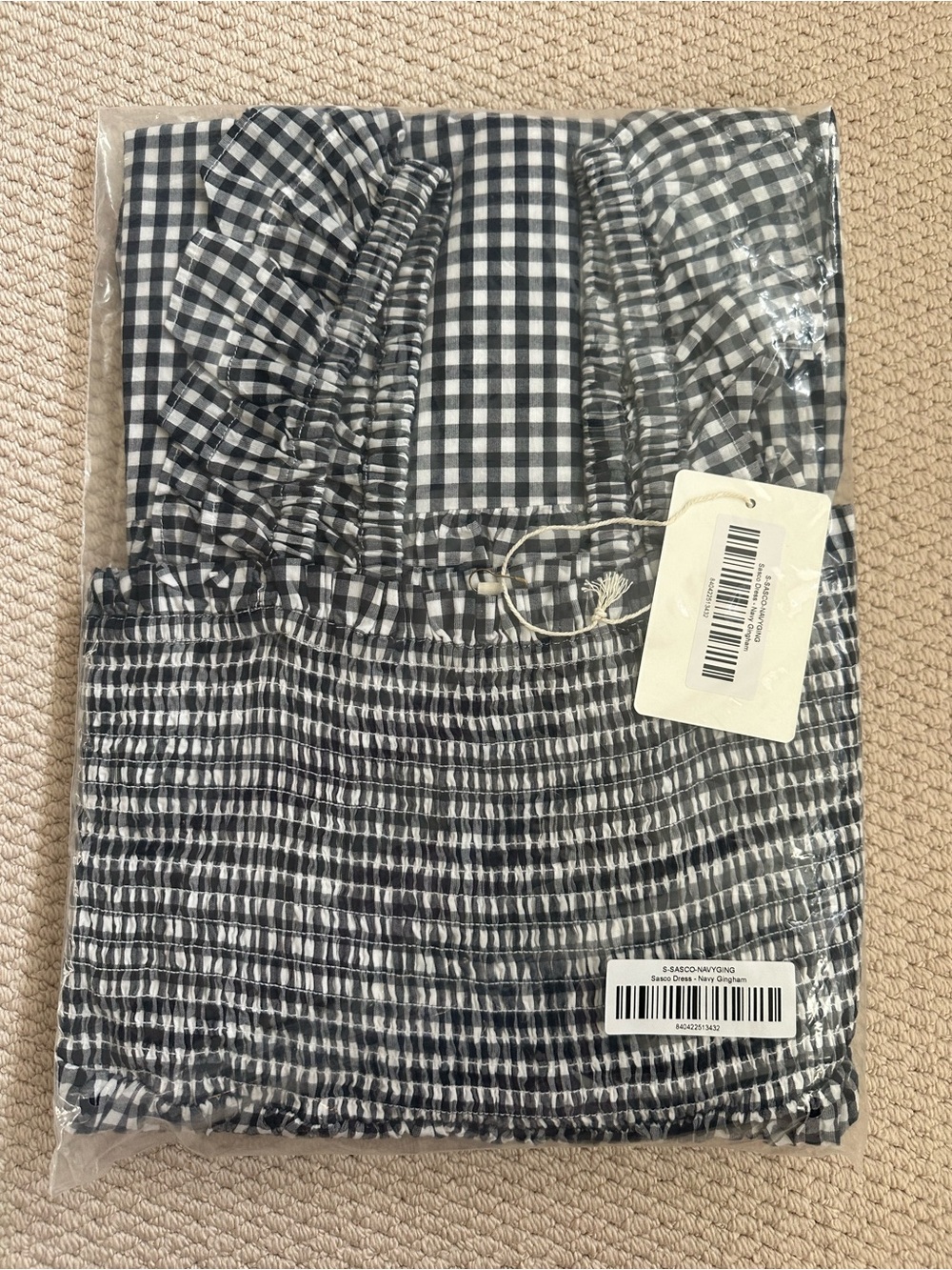 NEW Marea by Liz Joy Sasco dress.
Navy Gingham. S. NWT - Picture 5 of 6